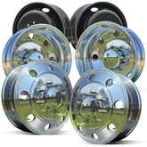 19.5x6 Northstar Mirror Polished Both Sides 1984-1997 Ford F350 DRW 8x6.5" 6 Wheel Direct Bolt Kit
